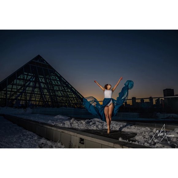 Women's Custom color Long chiffon skirt with elastic waist and full slit - Picture 6 of 8